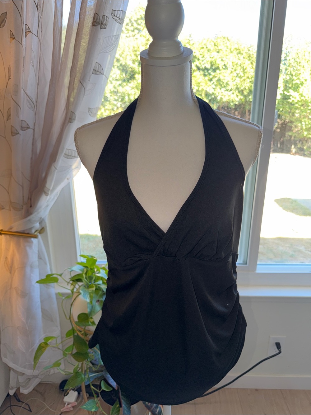 SHEIN Black Halter One-Piece Swimsuit